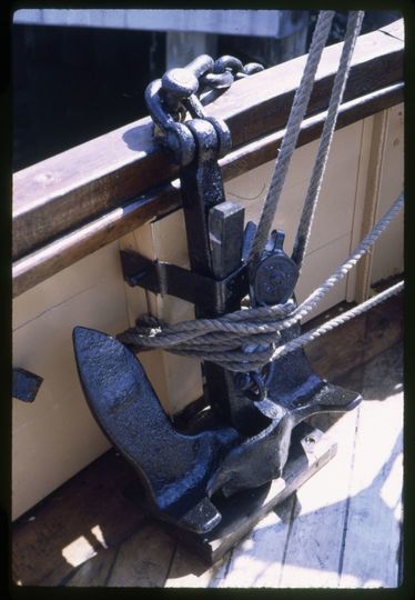 Exterior details of the Eppleton Hall (built 1914; tugboat) upon her arrival in San Francisco from Newcastle, England.