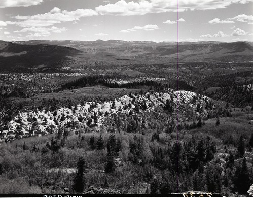 View looking east from Lava Point, sections 30 and 31, T 39S, R 10 W, head of Kolob Canyon, for boundary change.