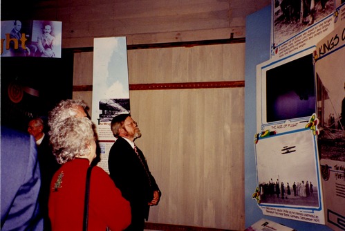 People looking at exhibits