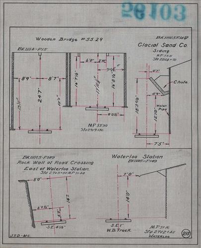 56103.LB--clearance sketches--Structures less than 8 feet from center line of track or less than 22 feet above top of rail [Group 06]