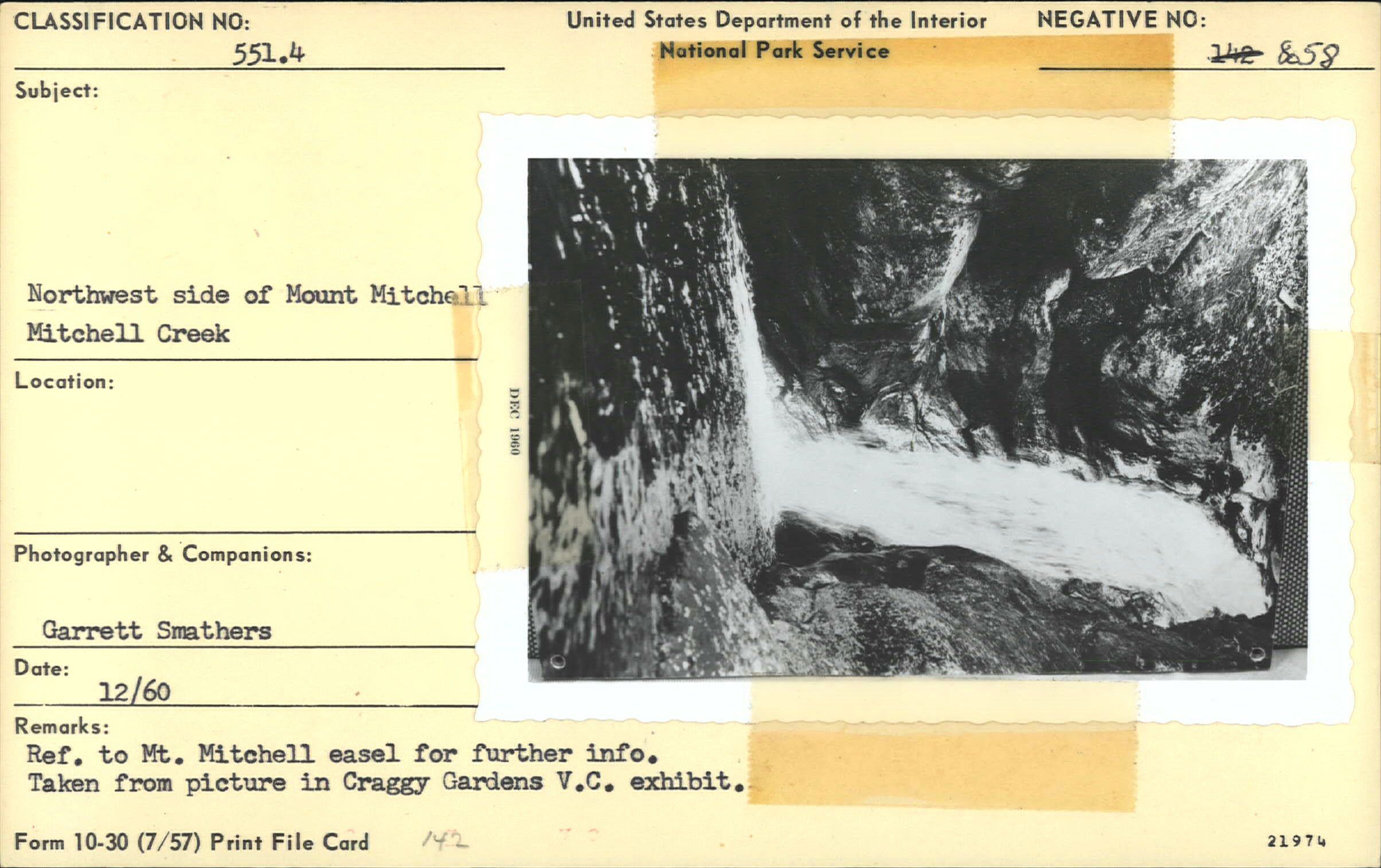 Northwest side of Mt. Mitchell Falls