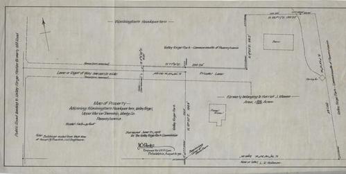 Map of Property Adjoining Washington's Headquarters Valley Forge