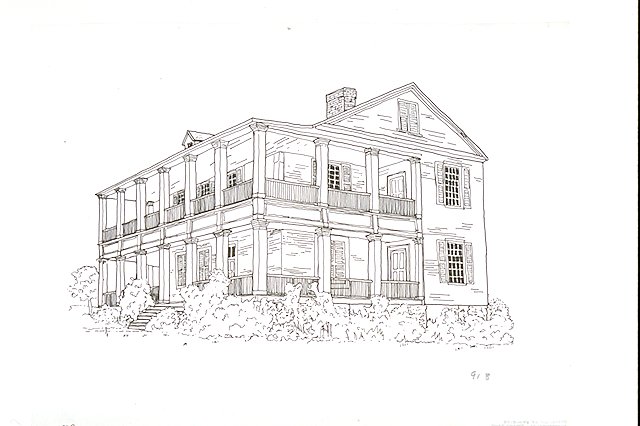 Exterior view of "Woodburn", the former South Carolina home of Charles Cotesworth Pinckney.