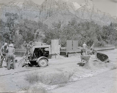 Construction of new residences, Watchman Housing Area - pouring of foundations for Building 40, Building 41.