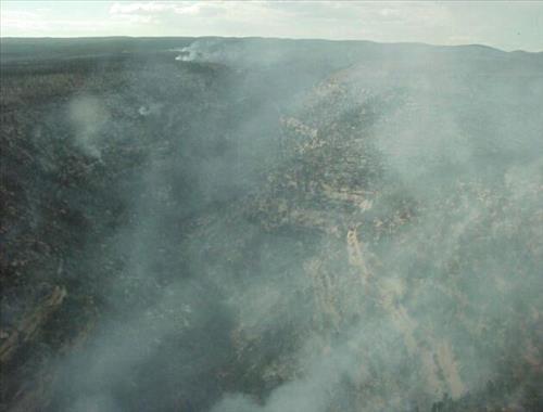 Aerial photographs of Long Mesa Fire at Mesa Verde National Park, July 29-Aug. 4, 2002