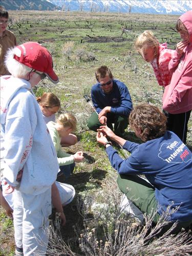 Students learning about fire at Kelly, Grand Tetons National Park