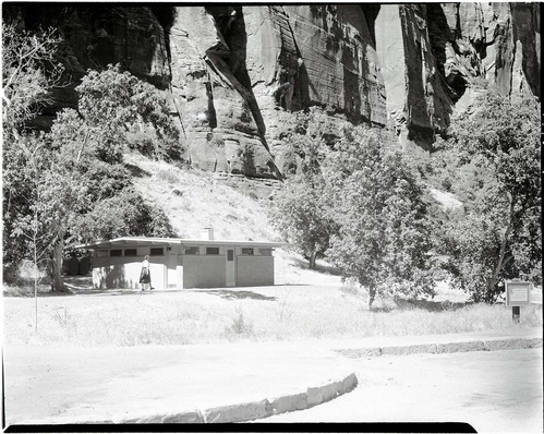 Completion of comfort station, Temple of Sinawava.