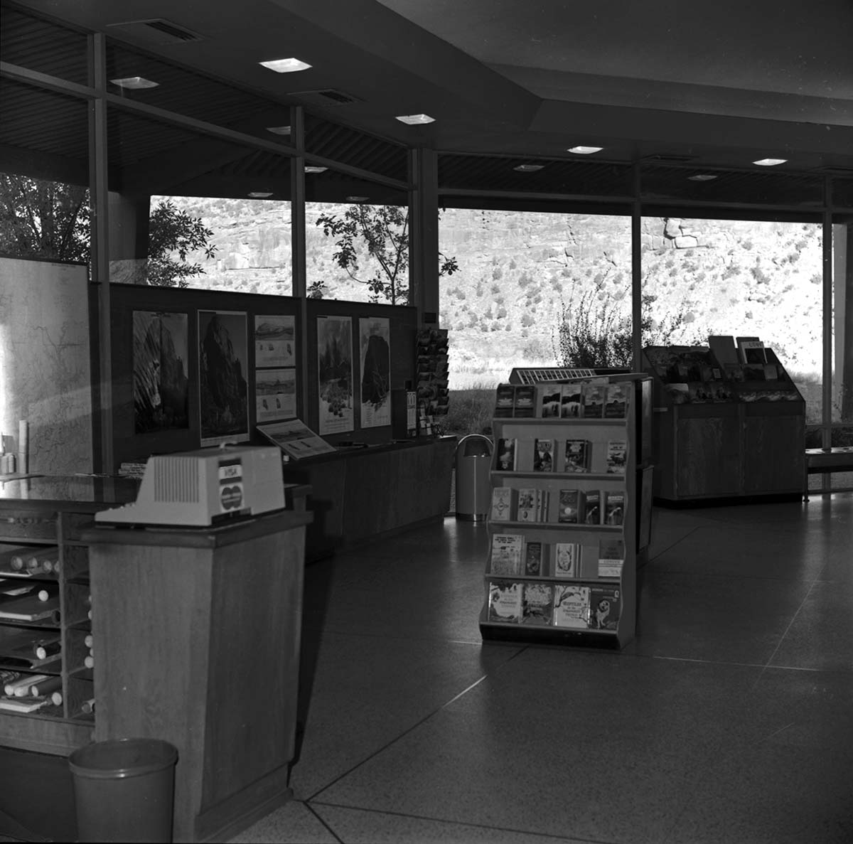 Gift store display in the old Mission 66 Visitor Center and Museum.