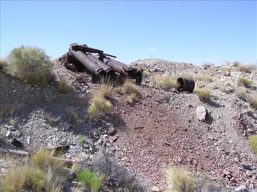 Contaminated tailings at Copper Glint Mill