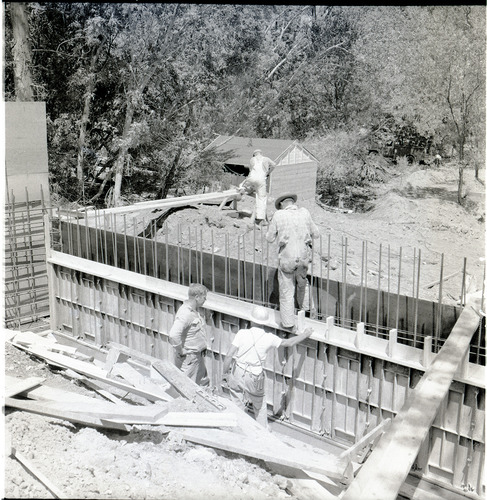 Concrete bridge abutment construction for the Oak Creek Bridge State Route 15 (State Route 9).