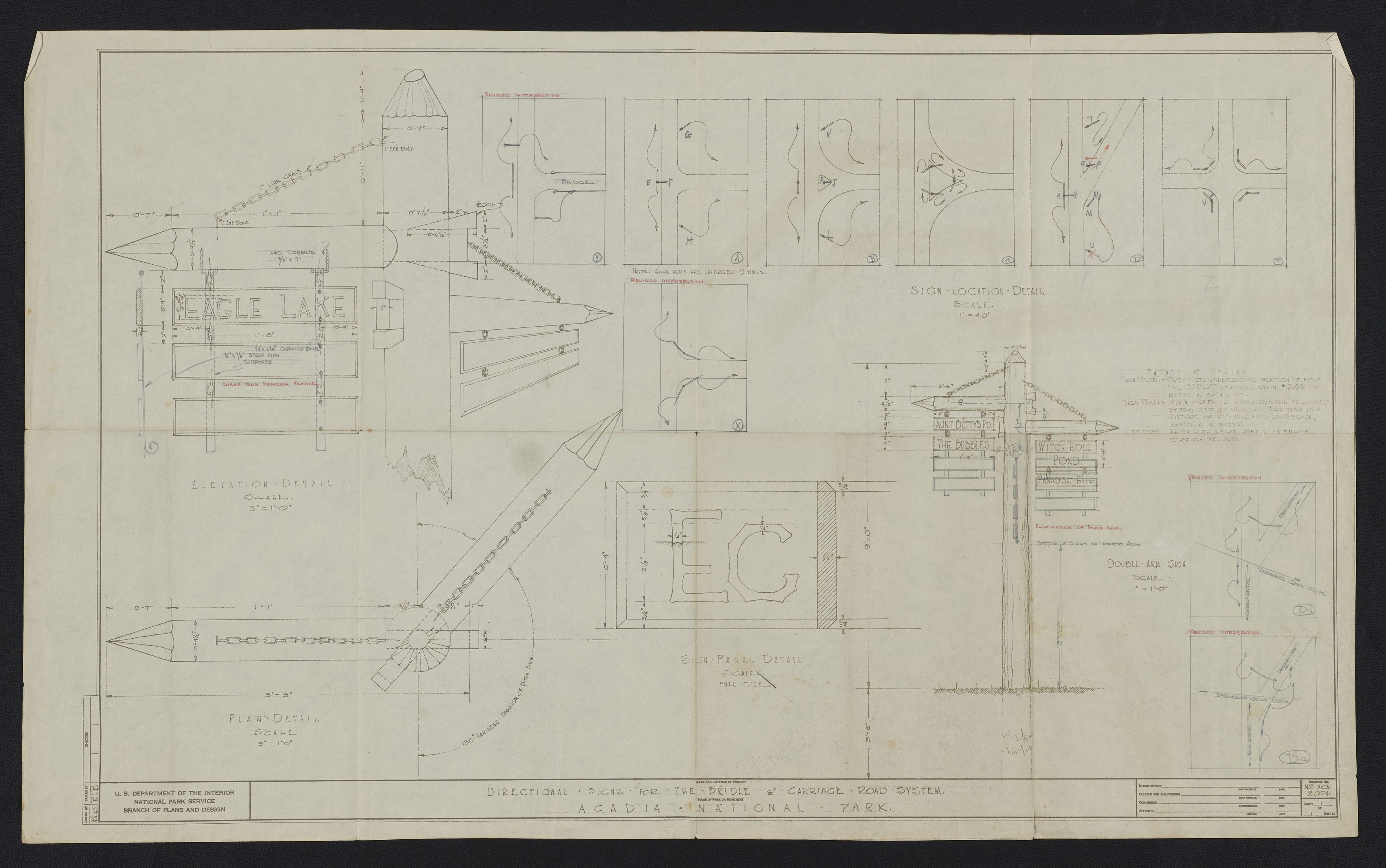 Directional Signs for the Bridle & Carriage Road System/ Acadia National Park