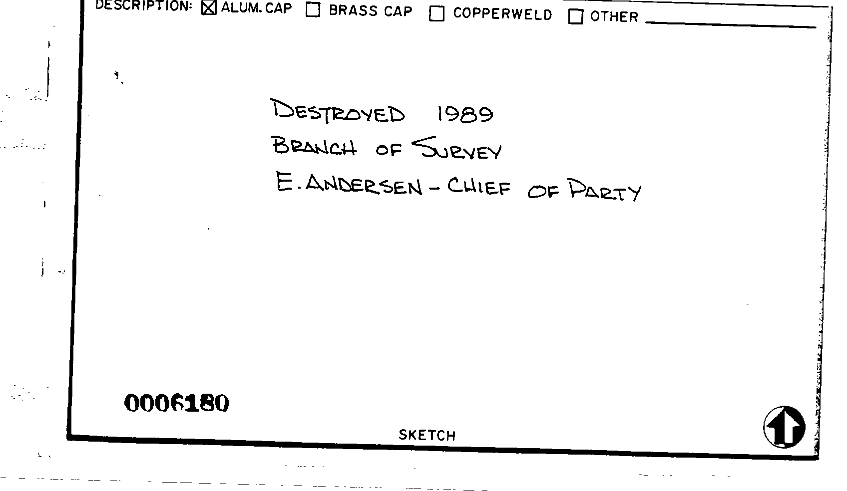 00006180 Survey Monumentation Sketch