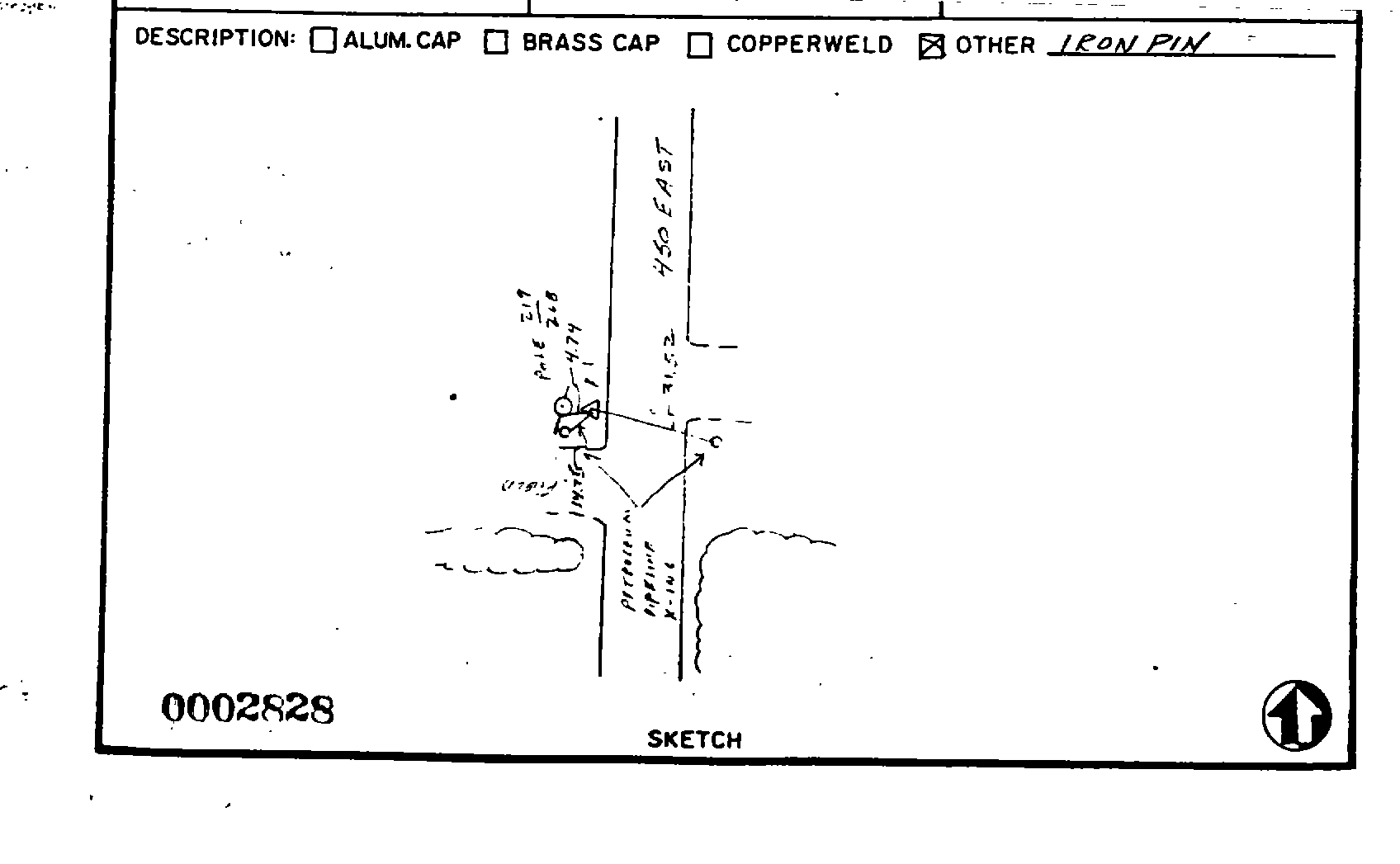 00002828 Survey Monumentation Sketch