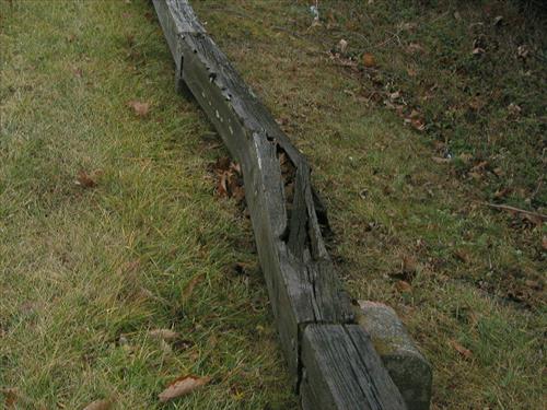 Deteriorated Timber Guardrails along Mainline at Blue Ridge Parkway, Ridge District in December 2008