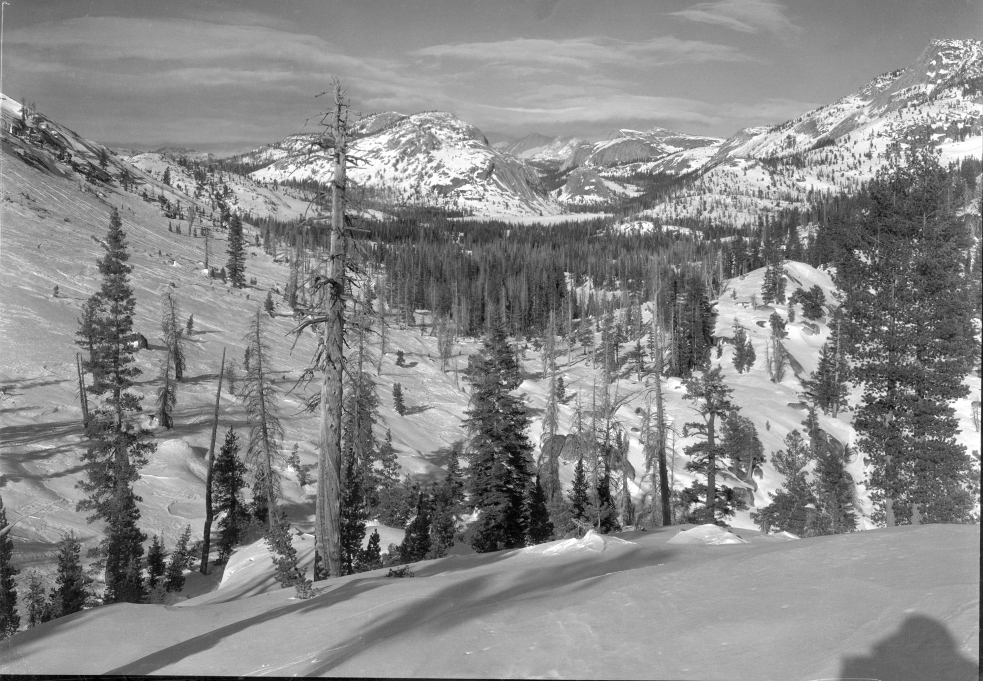 Lake and surrounding peaks from knoll west of lake.