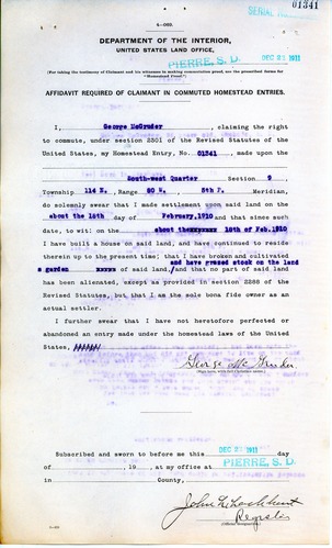 Scanned image of form. See description for text.