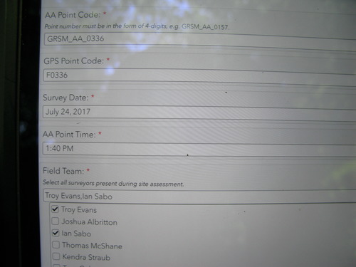 GRSM Accuracy Assessment. Plot Code: GRSM_AA_0336_1