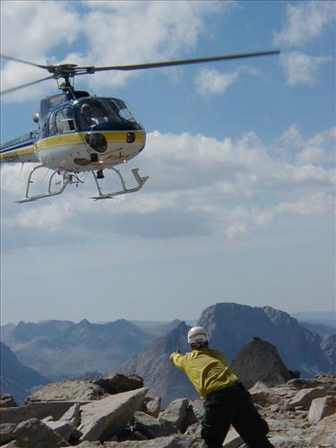 Park helicopter lands in various types of terrain found in Sequoia and Kings Canyon National Parks, summers 2000-2003