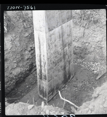 Bridge pier across Oak Creek.