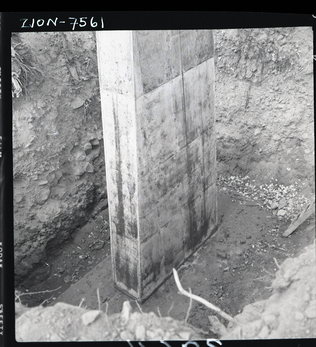 Bridge pier across Oak Creek.