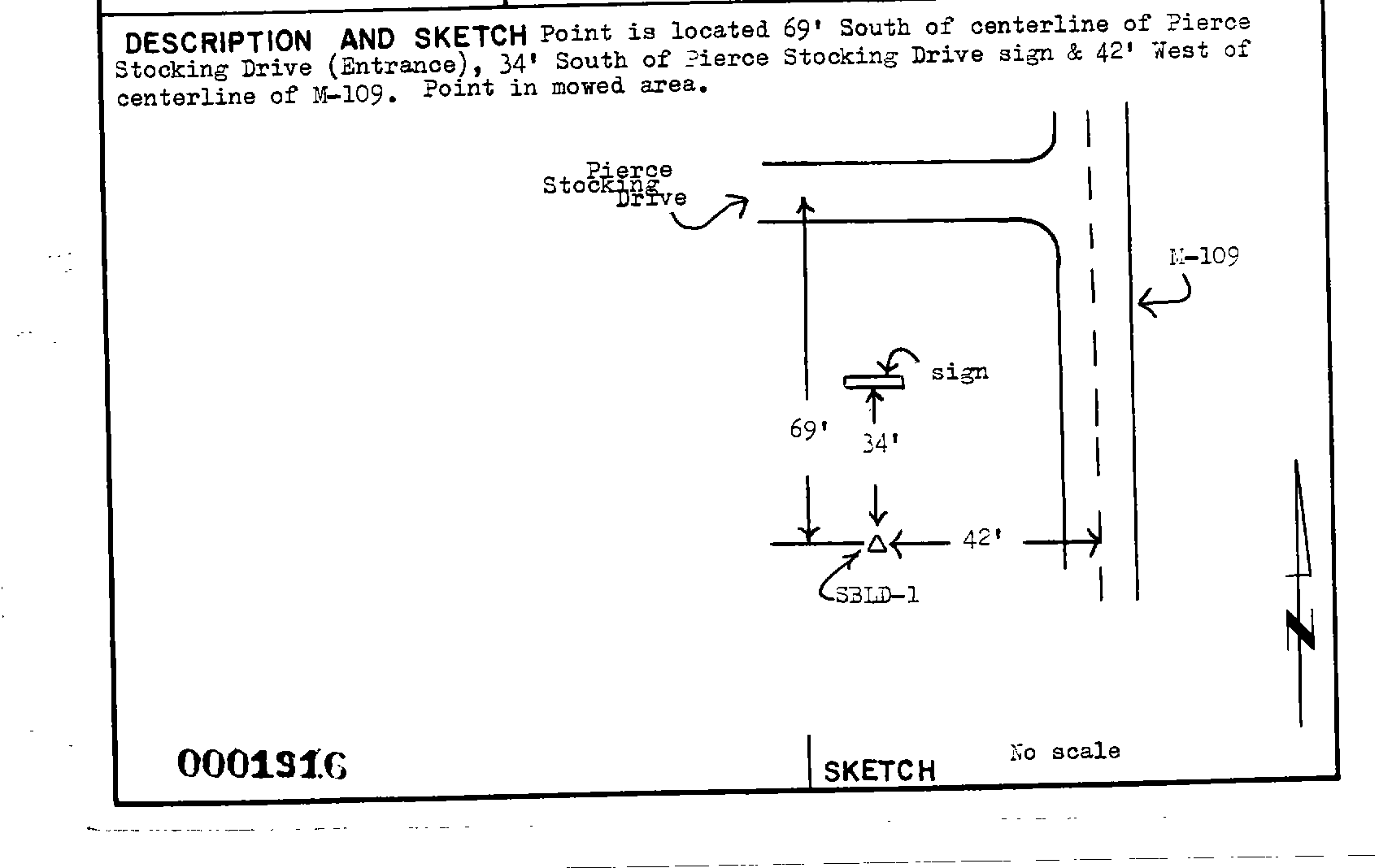 00001916 Survey Monumentation Sketch