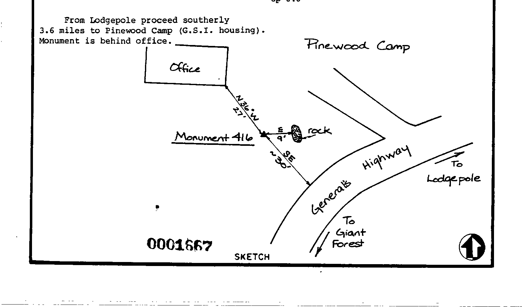 00001667 Survey Monumentation Sketch