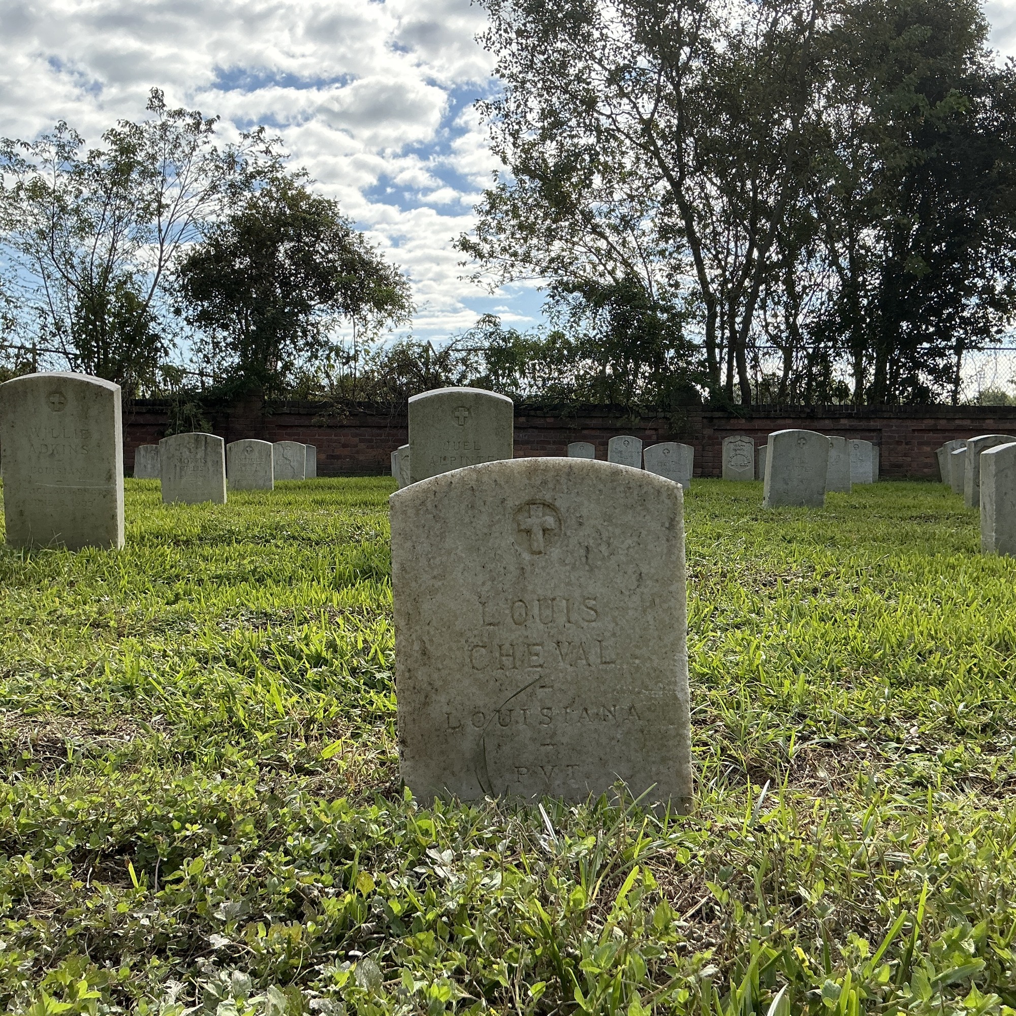 Front of upright marble headstone with flat face.