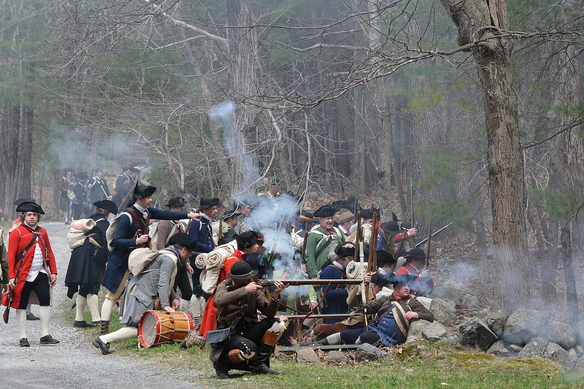 Militia line firing