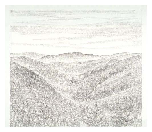 View of Old Rag Mountain as seen from Hazel Mountain Overlook in Shenandoah National Park.