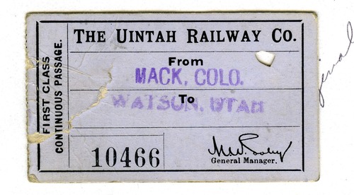 First Class ticket to the Uintah Railway