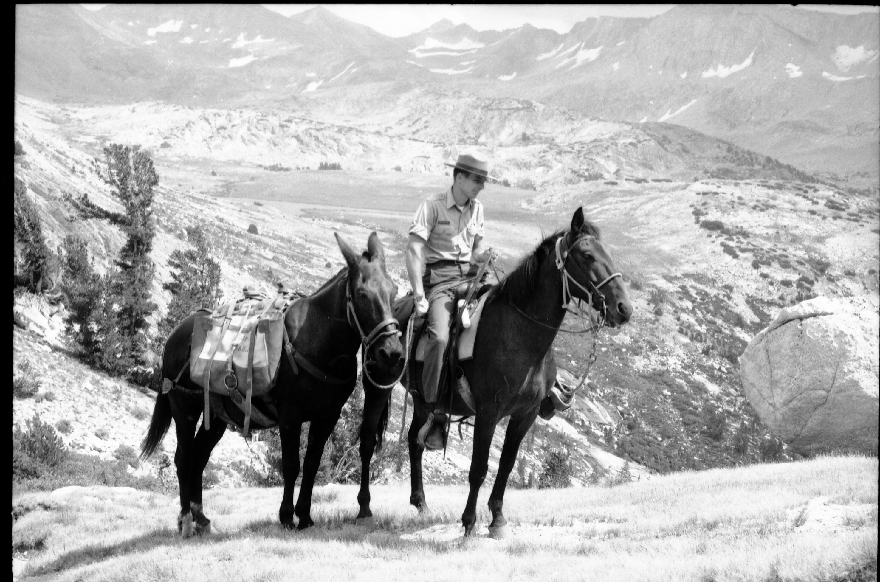 High Country Hike group & Mt. Clark on short cut from Sunrise Camp to Merced Lake.