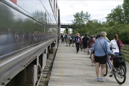 Cuyahoga Valley Scenic Railroad, Bikers Waiting to Board Train