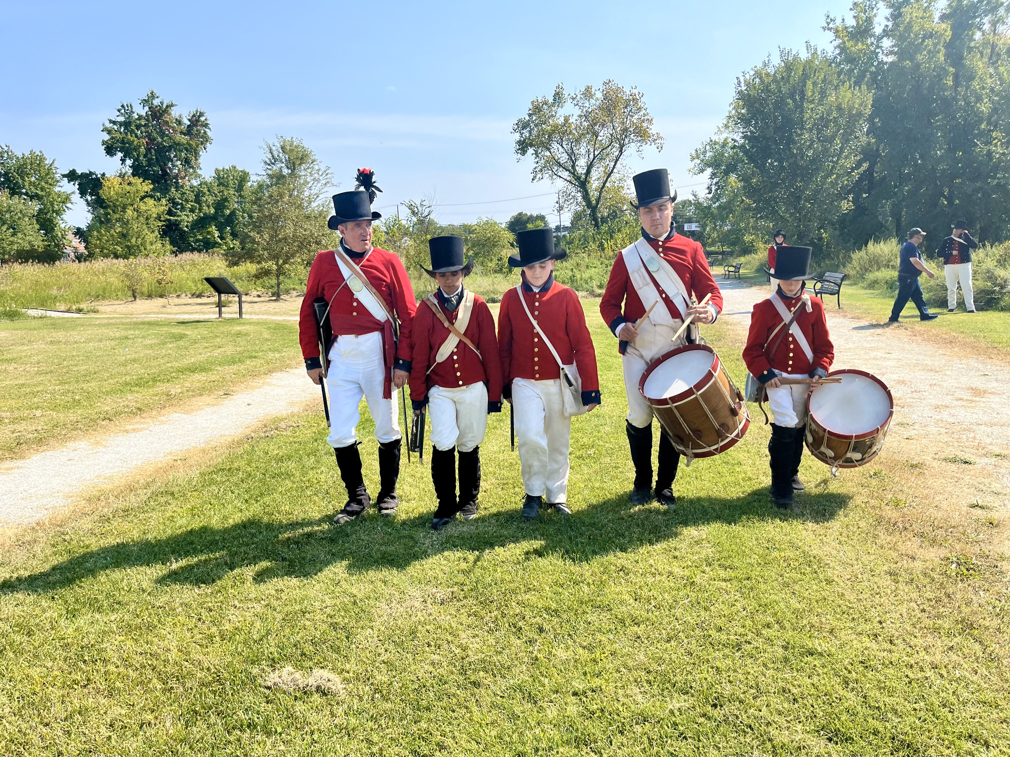 Living Historians, Visitors, and Park Rangers at North Point State Battlefield