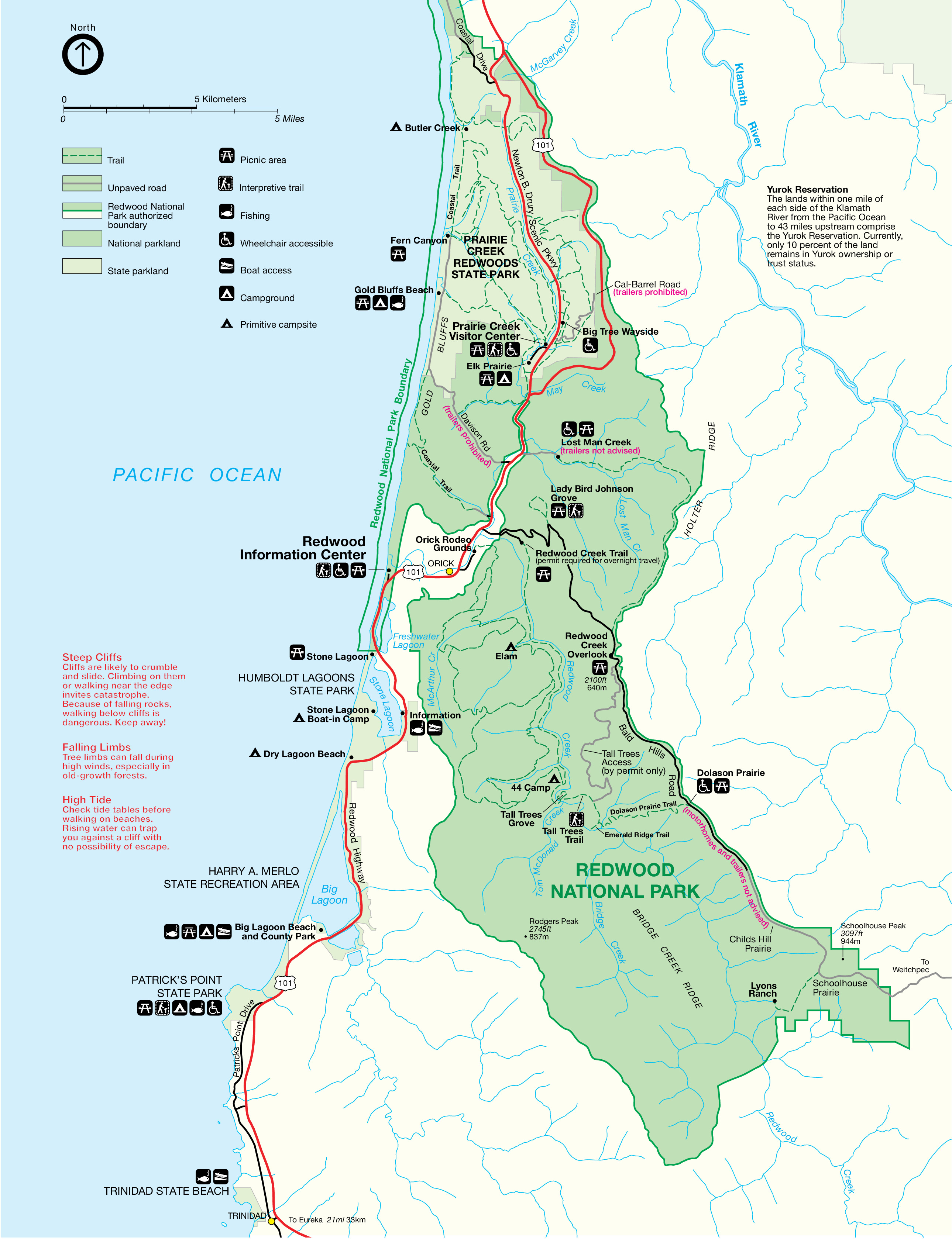 Redwood National and State Parks Redwood National and State Parks - South Detail Map