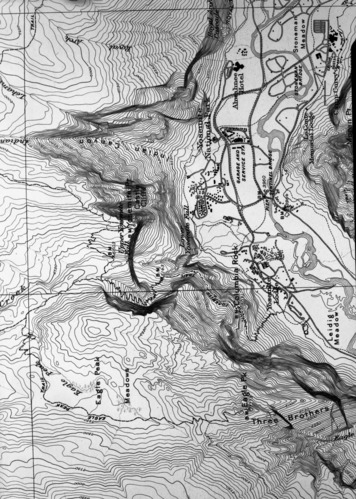 Copy photos of GS map of Yose. Valley showing small section around Gov't Center.