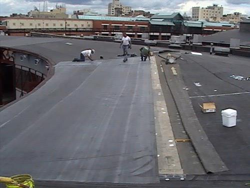 Temporary Repairs of Locomotive Shop Rubber Roof Summer 2009