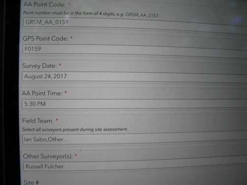 GRSM Accuracy Assessment. Plot Code: GRSM_AA_0159_1