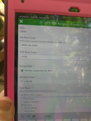 GRSM Accuracy Assessment. Plot Code: GRSM_AA_0742_1