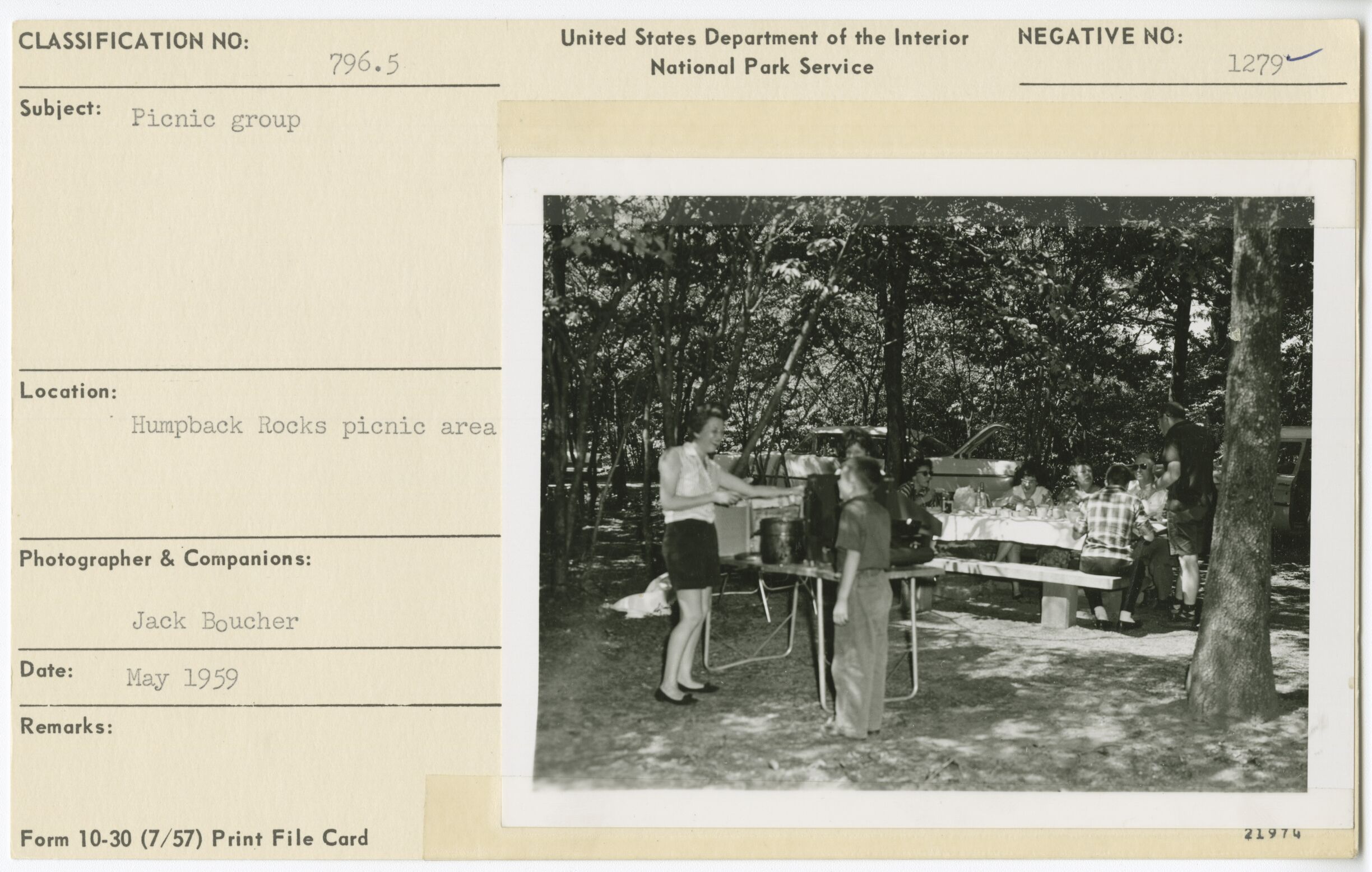 Picnic group at Humpback Rocks