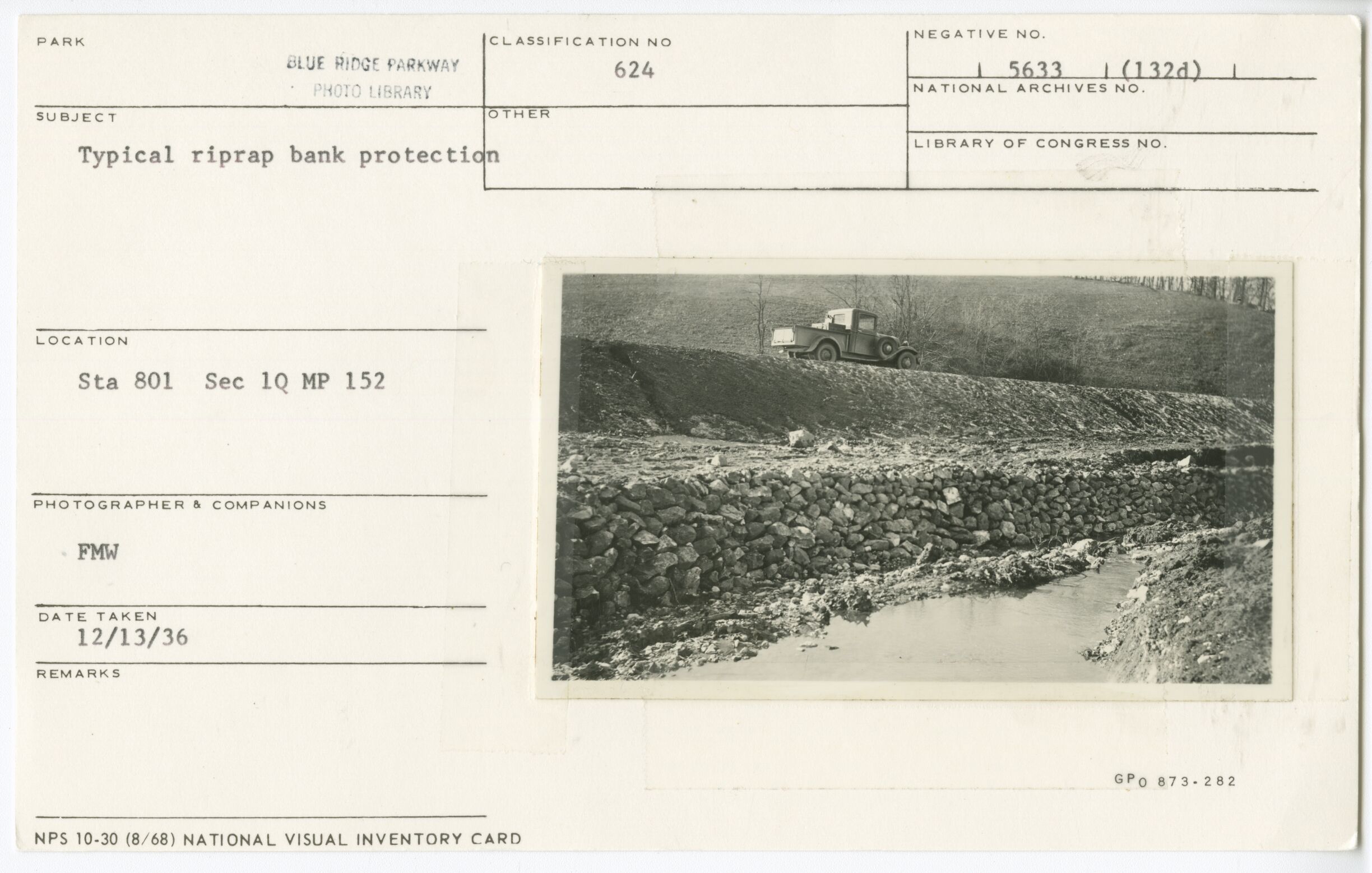 Typical riprap bank protection