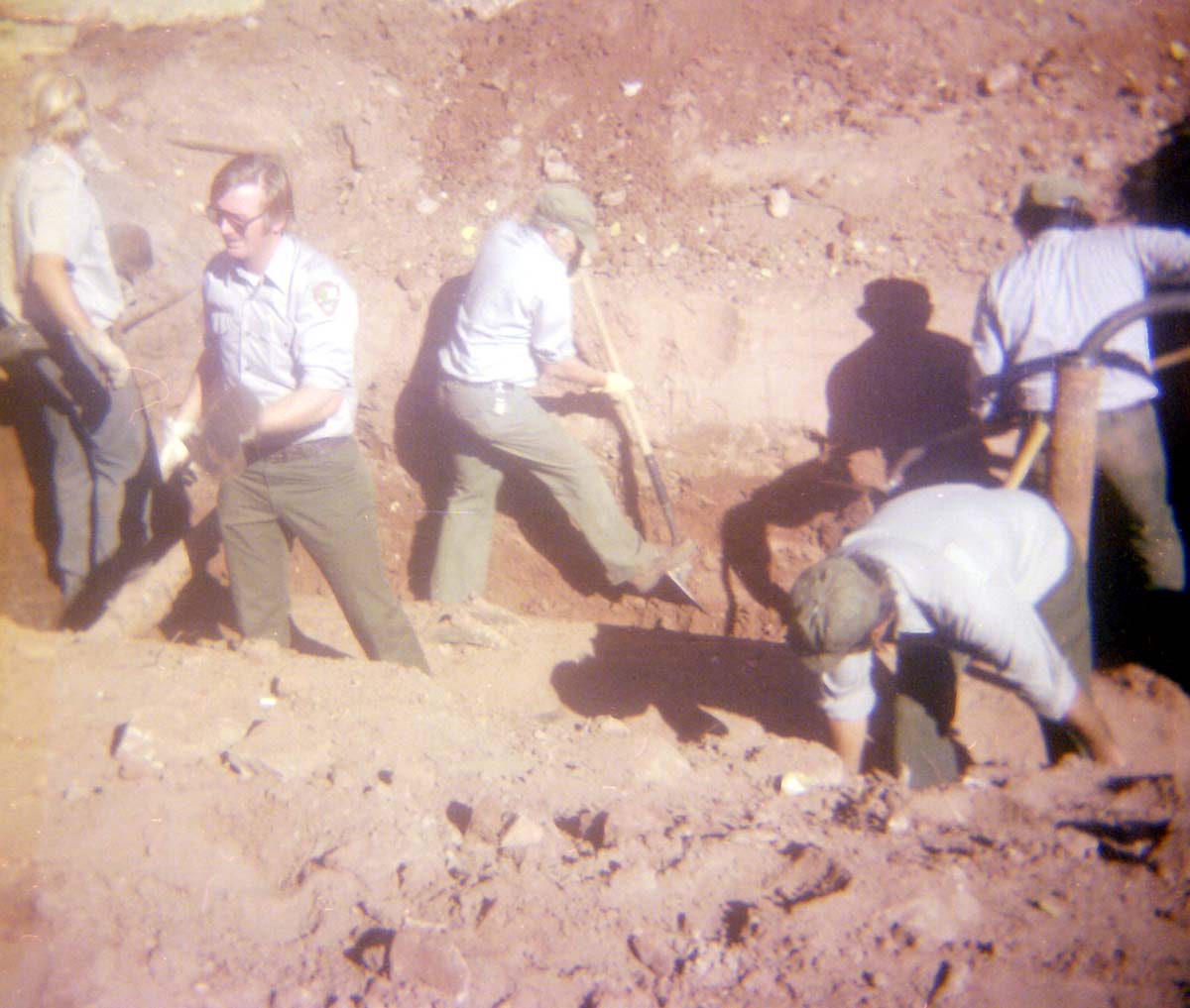 Workers during the Zion Lodge utilities project.
