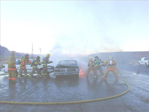 Vehicle fire training at Mesa Verde National Park, 2001