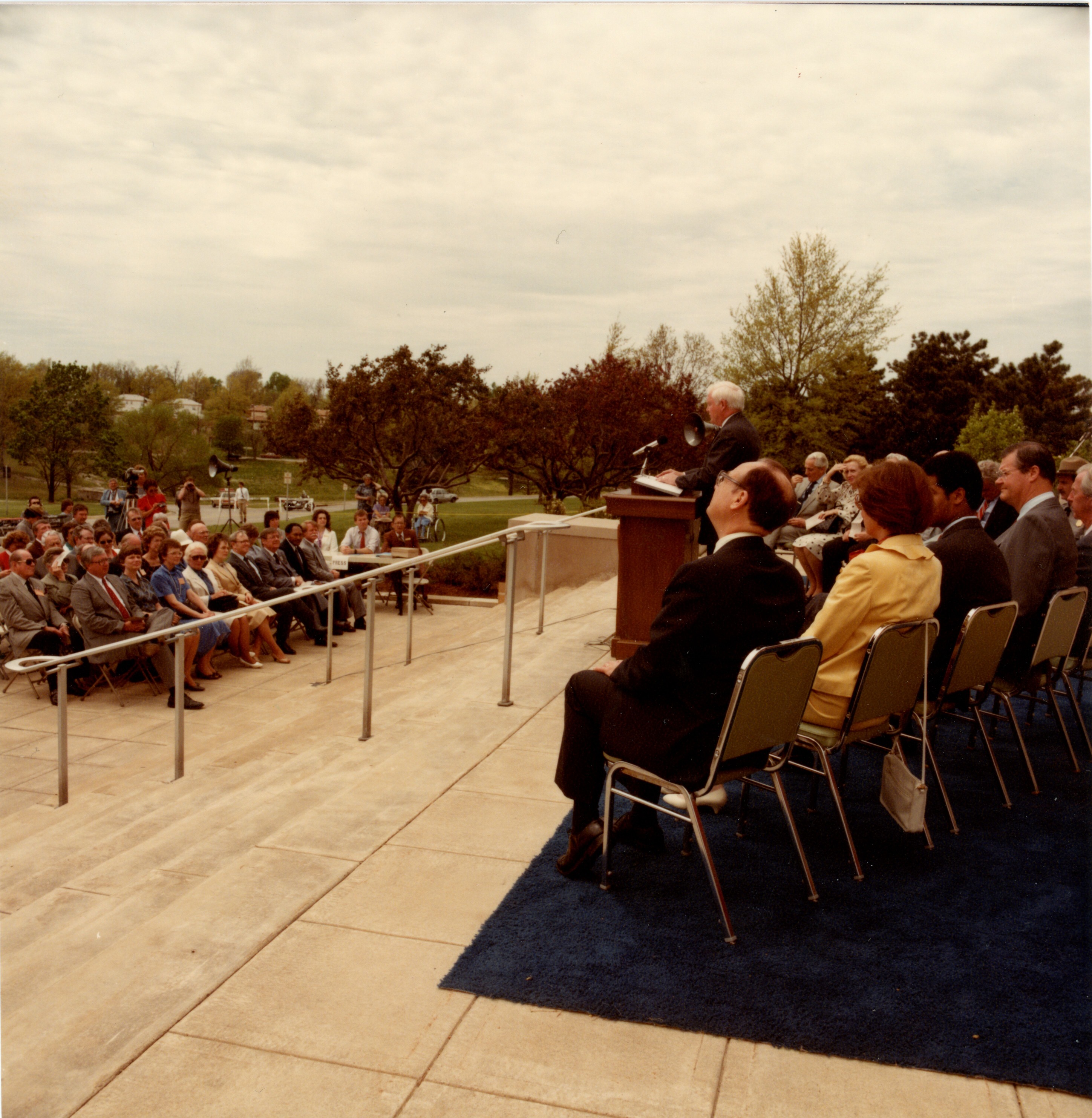 View of audience during speaker at HSTR dedication