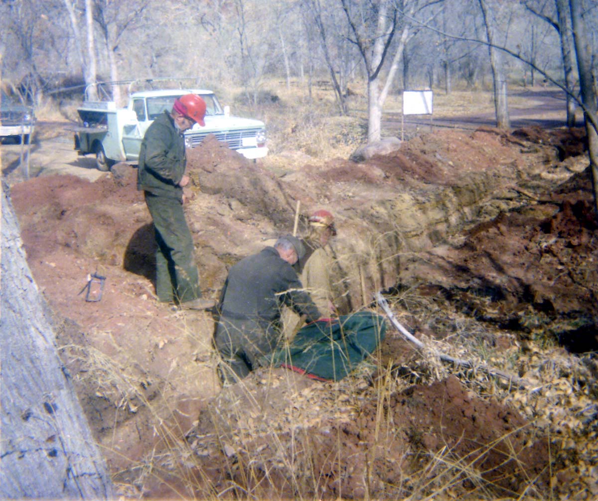 The utilities project at Zion Lodge in progress.