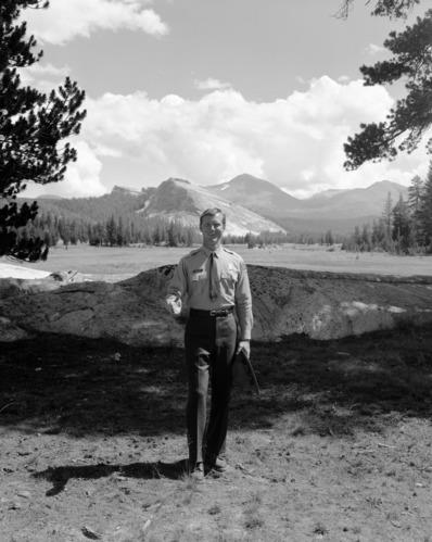 Ranger Jim Liles photogaphed for an exhibit at Happy Isles.