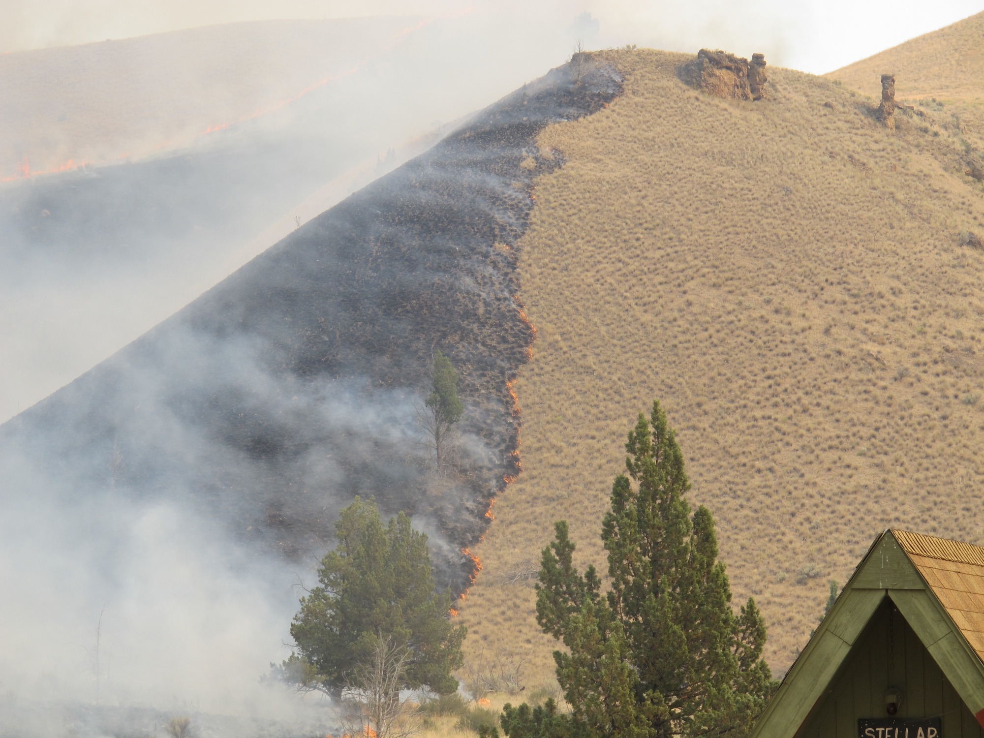 Backburn during a fire at John Day Fossil Beds National Monument.  