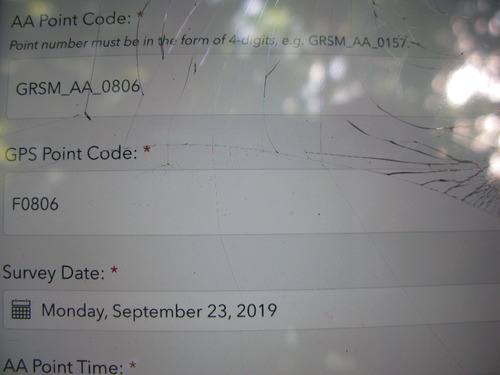 GRSM Accuracy Assessment. Plot Code: GRSM_AA_0806_1
