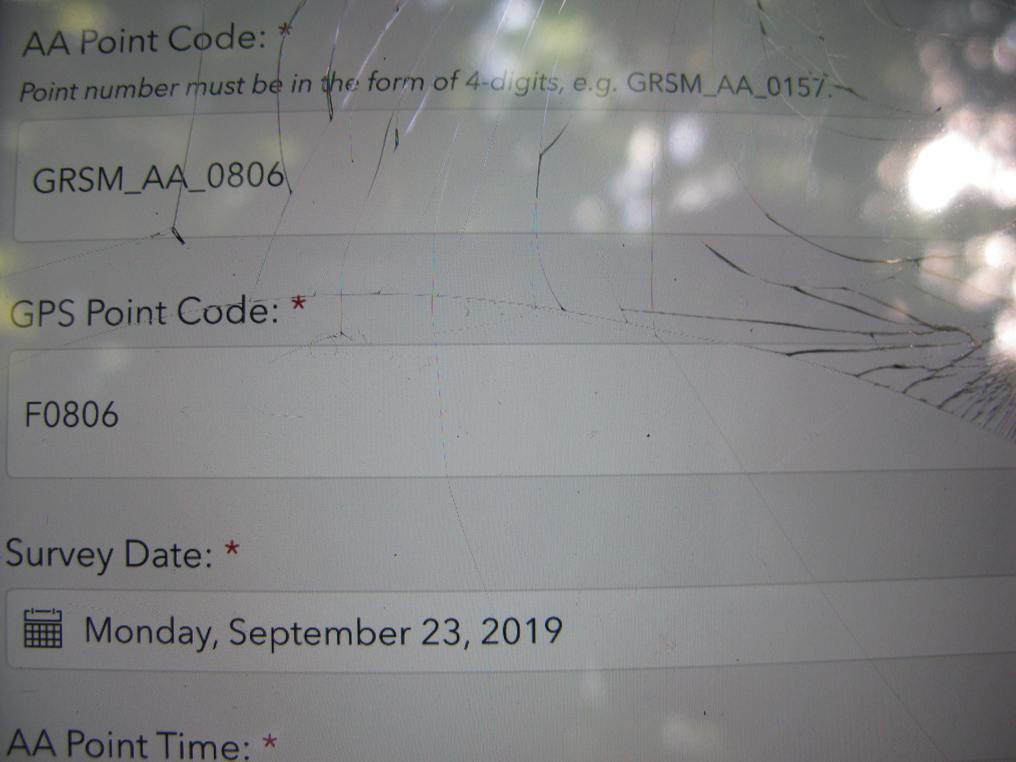 GRSM Accuracy Assessment. Plot Code: GRSM_AA_0806_1