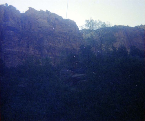 The Temple of Sinawava spring project - scaffolding construction and use.