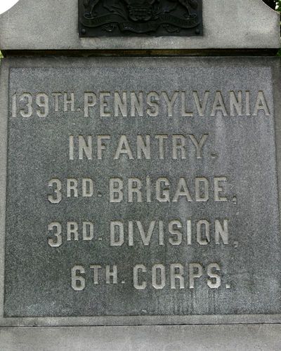 139th Pennsylvania Infantry Monument